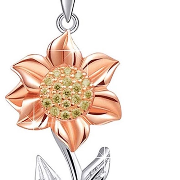 Sparkling Sunflower 14k Necklace - Picture 2 of 5